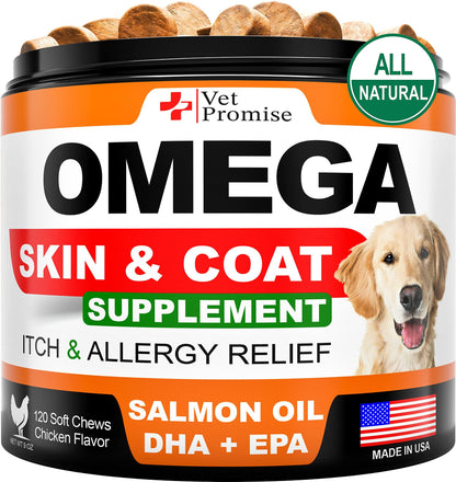 Omega 3 for Dogs   Dog Skin and Coat Supplement   Fish Oil for Dogs