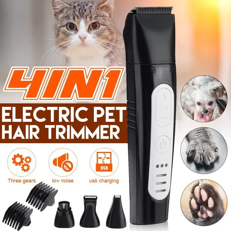 4 In1 Professional Pet Foot Hair Trimmer Dog Growing Clipper USB