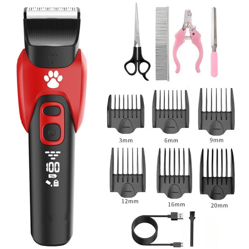 Electric Dog Clipper Dog hair Shaver With LED Light Pet Grooming