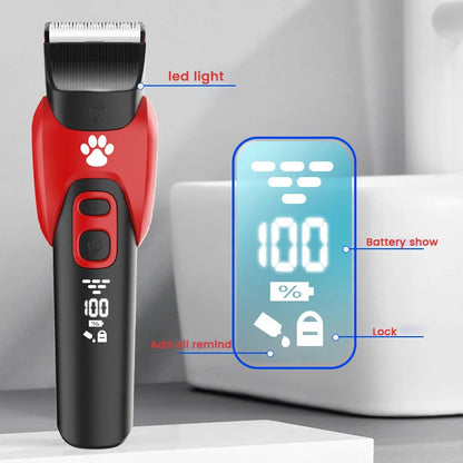 Electric Dog Clipper Dog hair Shaver With LED Light Pet Grooming