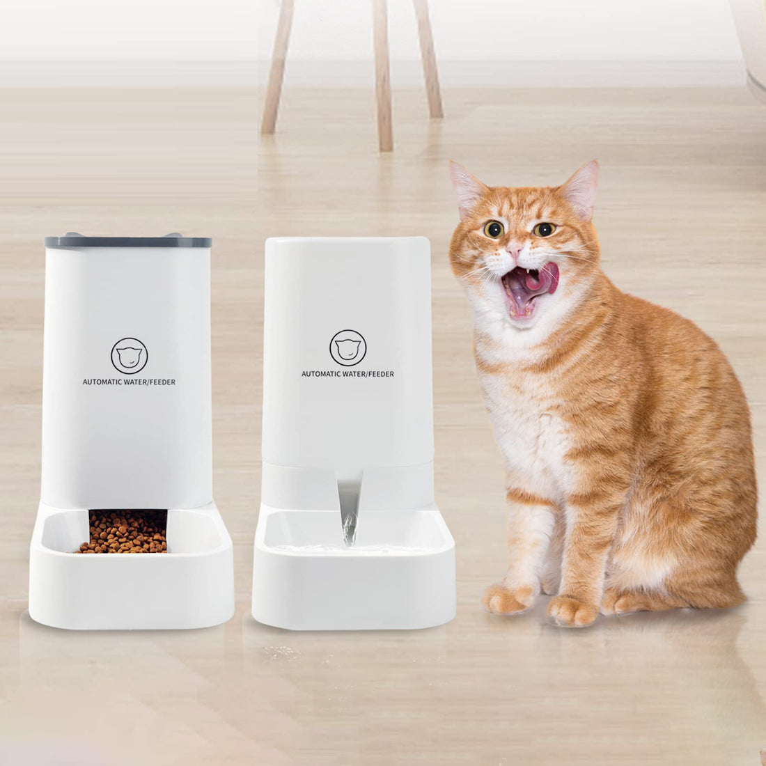 Automatic Pet Feeder Waterer Set for Cats and Dogs