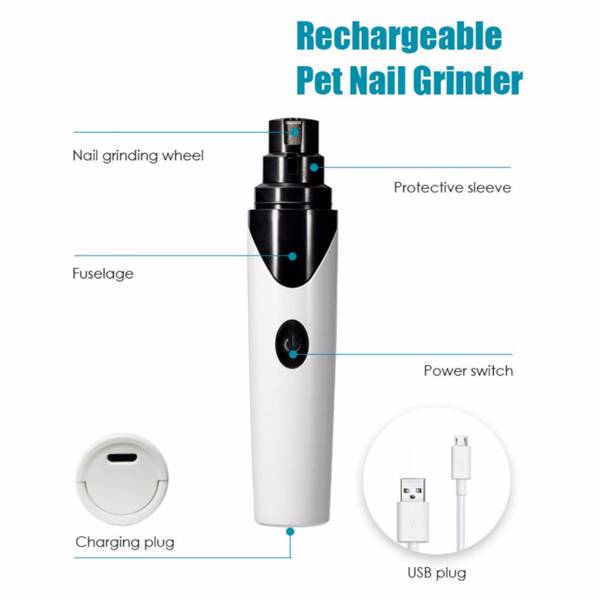 Dog Nail Grinders Rechargeable Pet Nail Clippers Grooming Trimmer