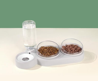 Pet Bowl Automatic Feeder Dog Cat Food Bowl with Water Dispenser