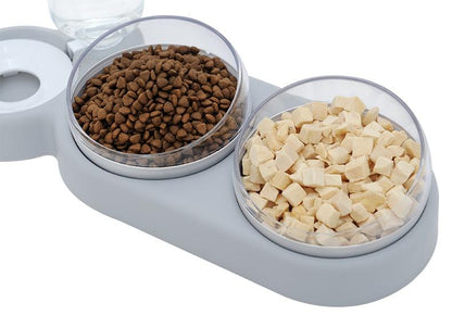 Pet Bowl Automatic Feeder Dog Cat Food Bowl with Water Dispenser